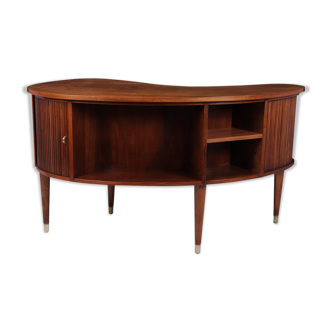 Walnut kidney desk by Tibergaard Nielsen, Denmark, c.1950