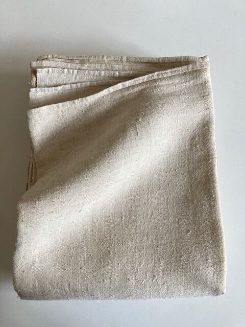 Nappe de ferme 19e en chanvre brut linge de réserve 270cm