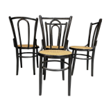 4 chairs bistro cané wood courbet