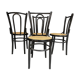 4 chairs bistro cané wood courbet