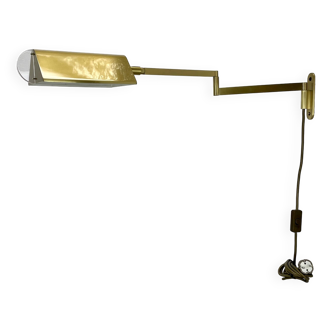 Large 77cm  omi swing arm brass acryl glass wall light italy 1970s