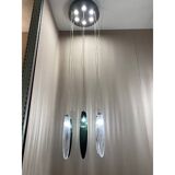 Italian Glass Sputnik Chandelier Flush Mount With Big Spheres