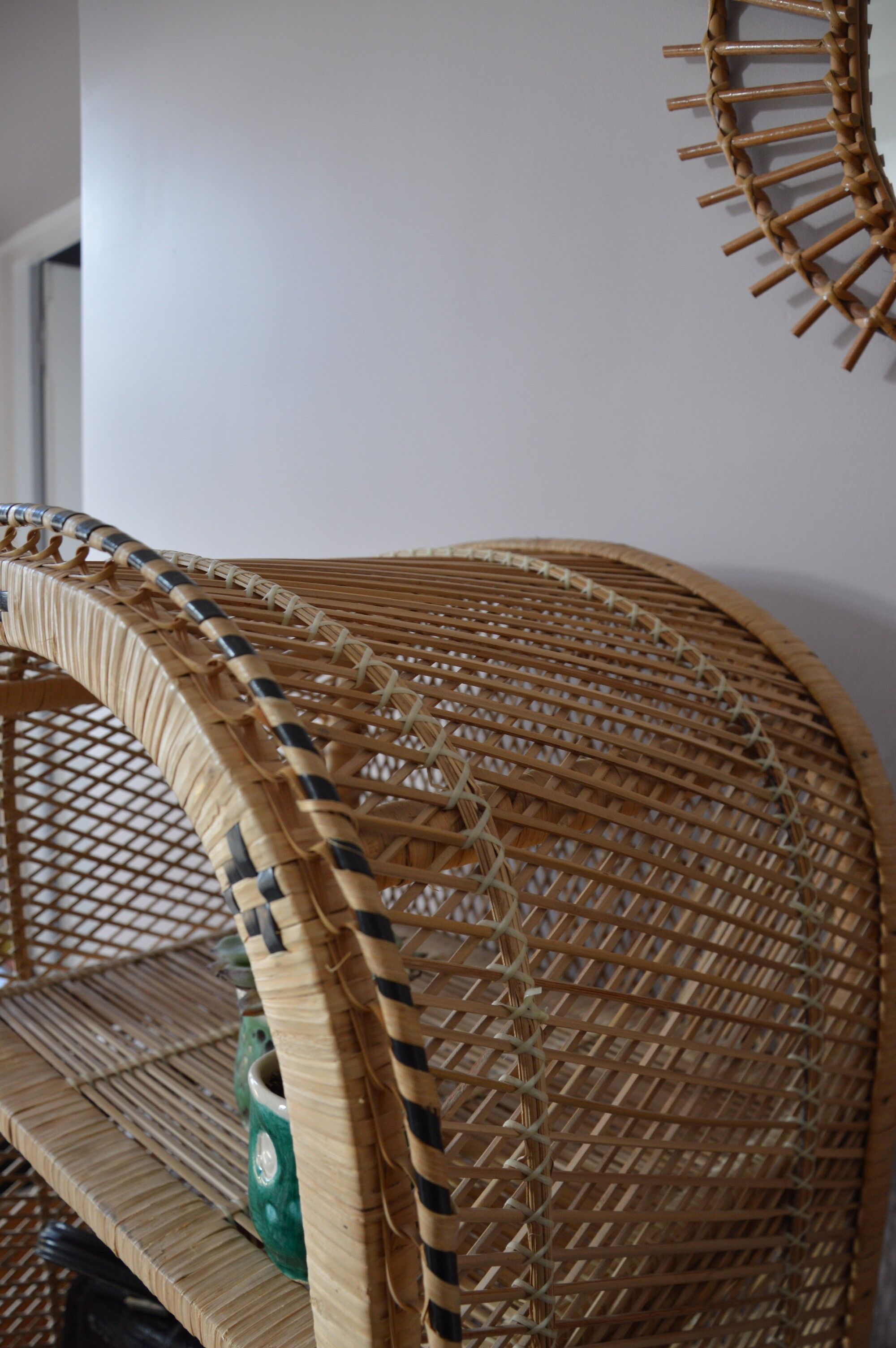 Vintage Emmanuelle rattan shelf