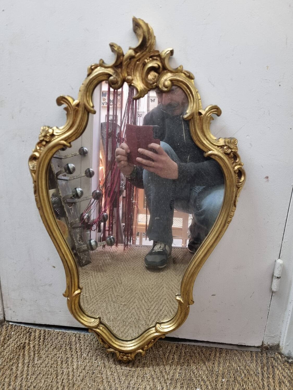 Gold baroque mirror 69x42cm