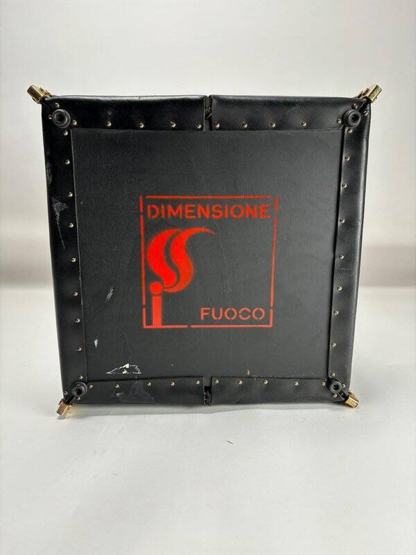 Leather and Brass Dimensionefuoco Firewood Sack by Afra & Tobia Scarpa, Italy, 1980s