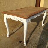 Table low white and wood