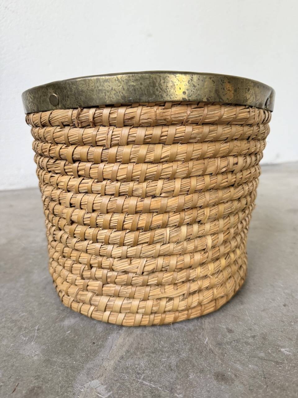 Rattan basket 1970, Italy