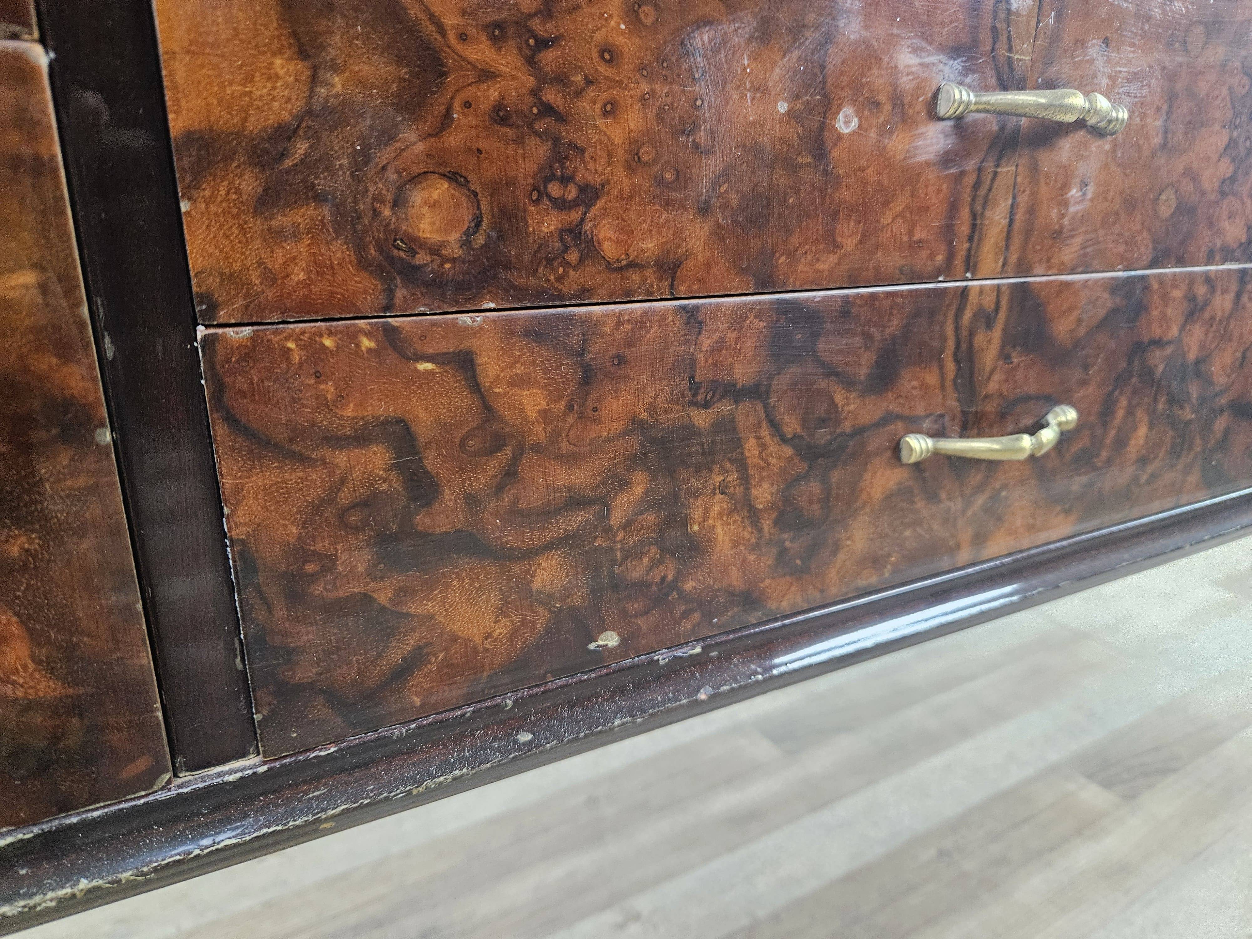 Mid Century 70's Chest of Drawers with Glass Top