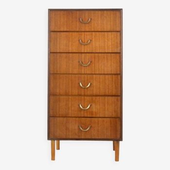 Midcentury meredew tallboy / chest of drawers in walnut