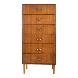 Midcentury meredew tallboy / chest of drawers in walnut