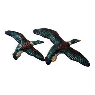 Pair of slip-cast ducks