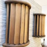 Pair of Scandinavian wooden wall lamps, 1960