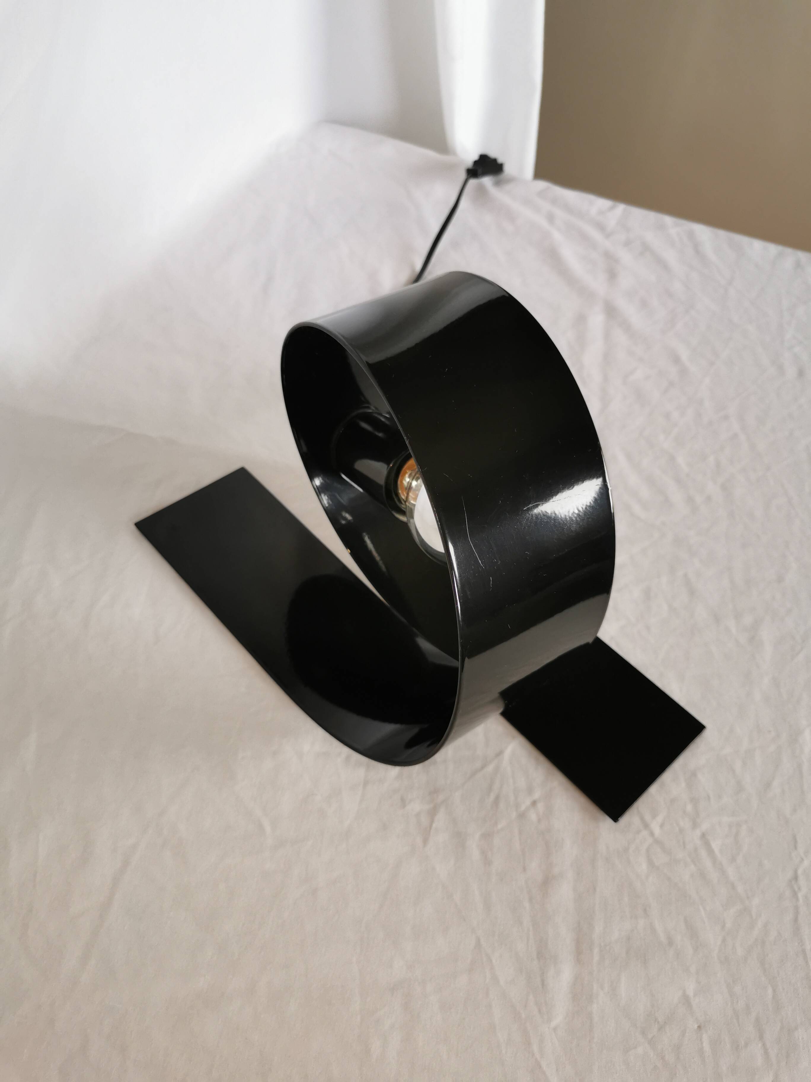 Steel looping lamp, Massive, Belgium, 1990.