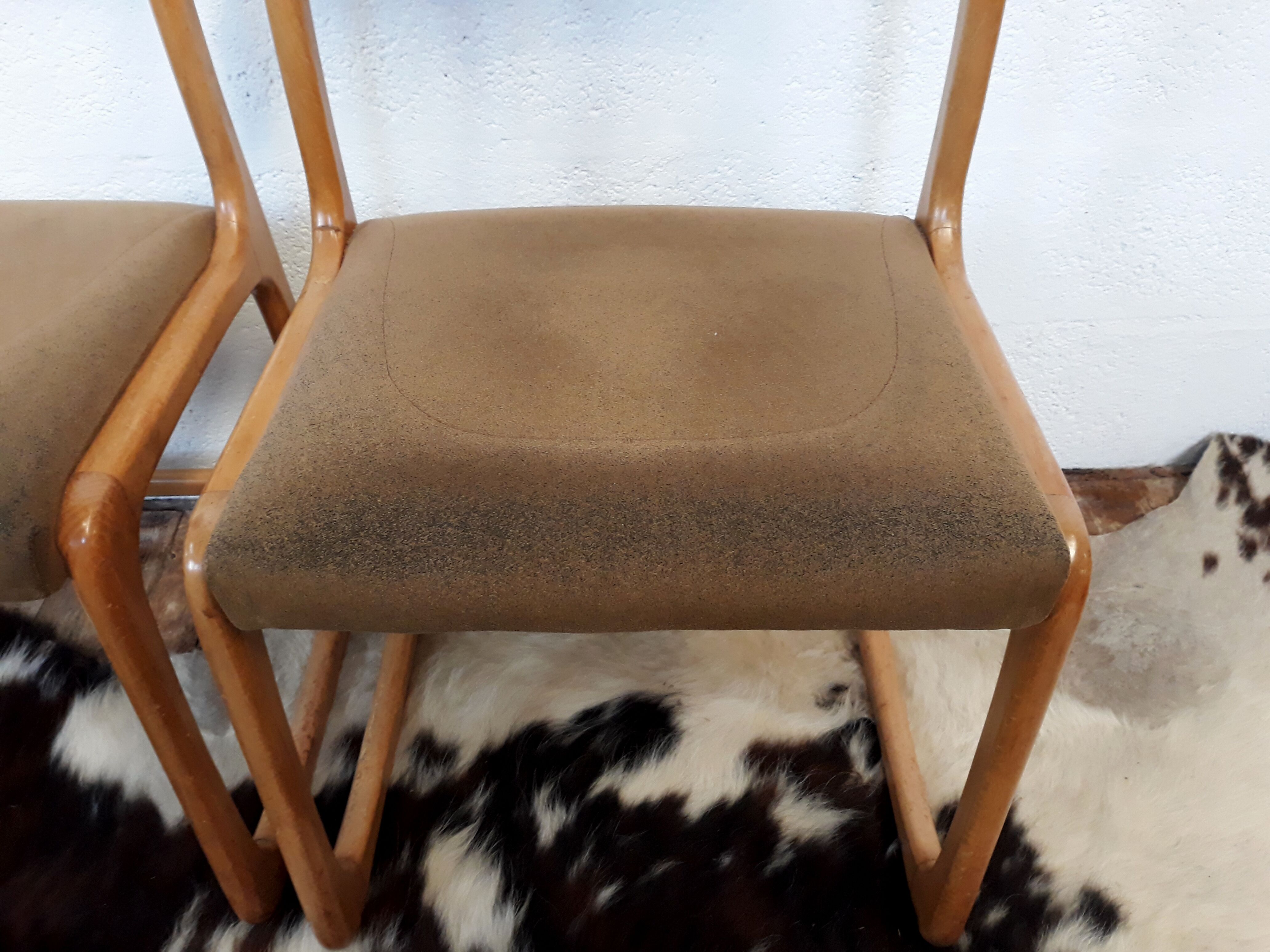 6 chairs Baumann vintage sled