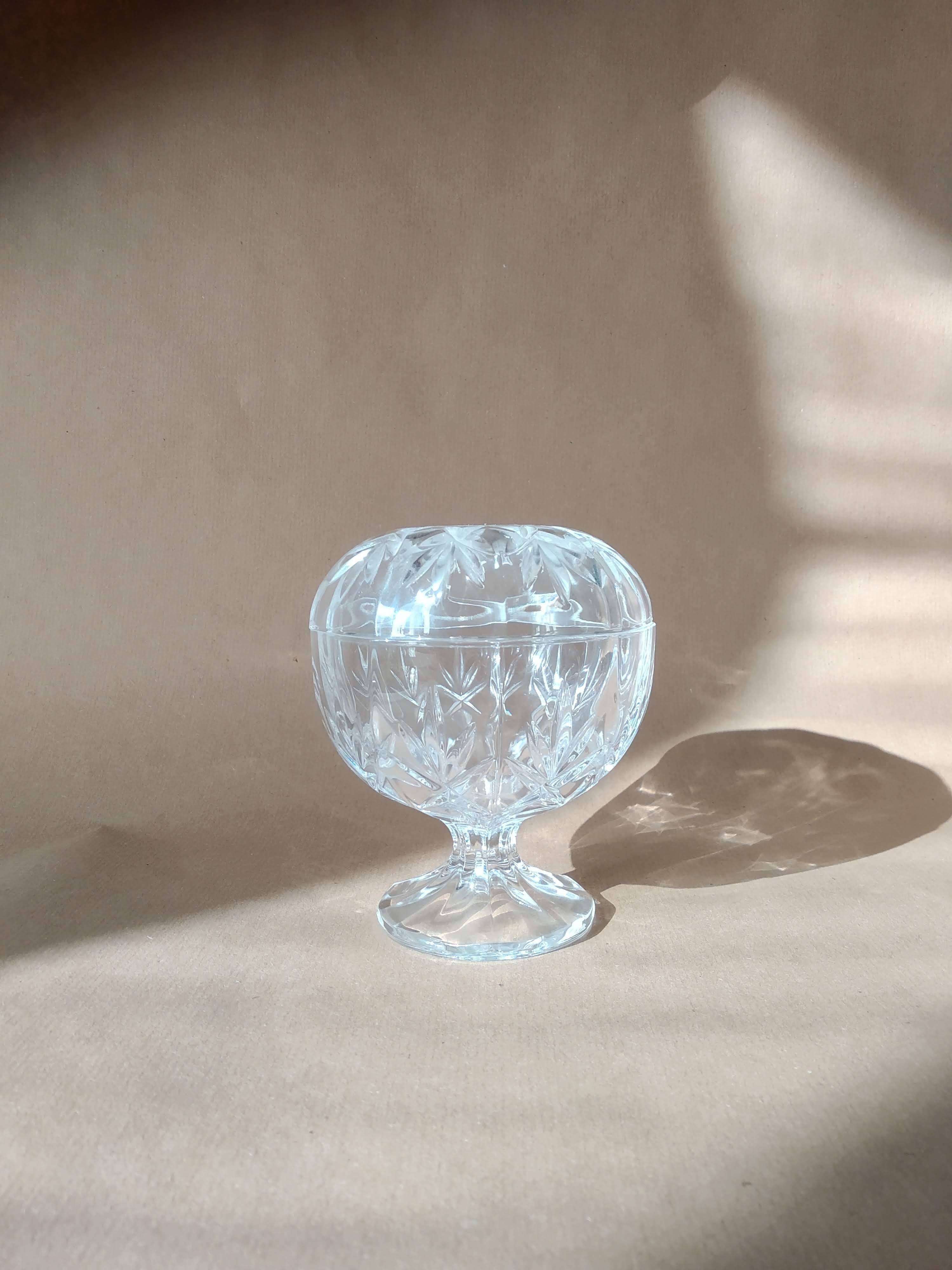 Vintage Cut Crystal Footed Candy Box *