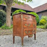 Commode Galbée En Marqueterie De Style Louis XV XIX Eme Siècle