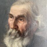 Painting portrait old wise man with beard oil painting
