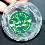 Fabergé egg in crystal engraved "butterfly" faberge modern russia 6.5cm