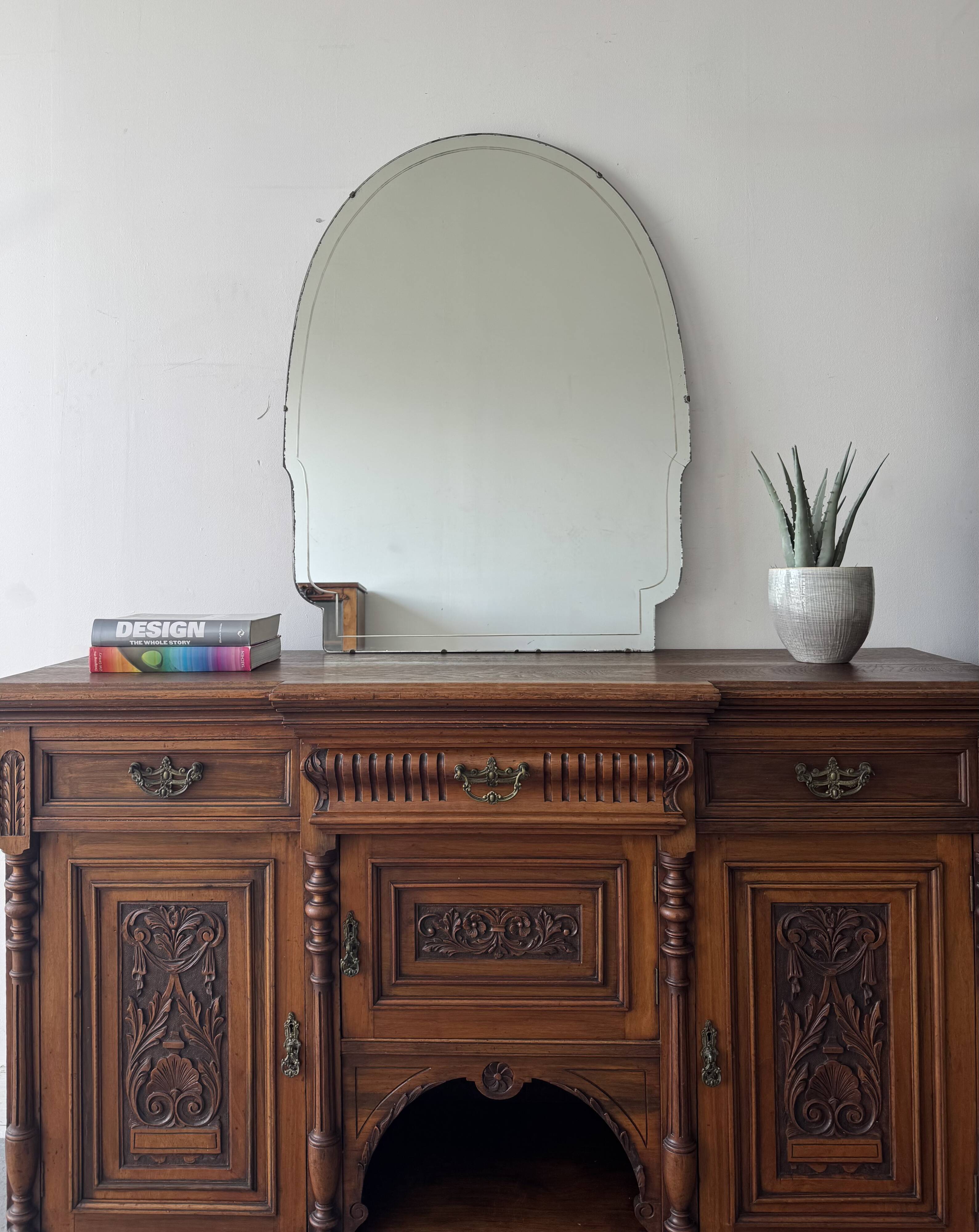 Large Vintage Mirror Frameless