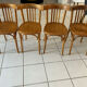 Set of 4 vintage bistro chairs from the 1960s.