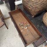Chest of drawers in wood and gray marble with 4 drawers nineteenth century