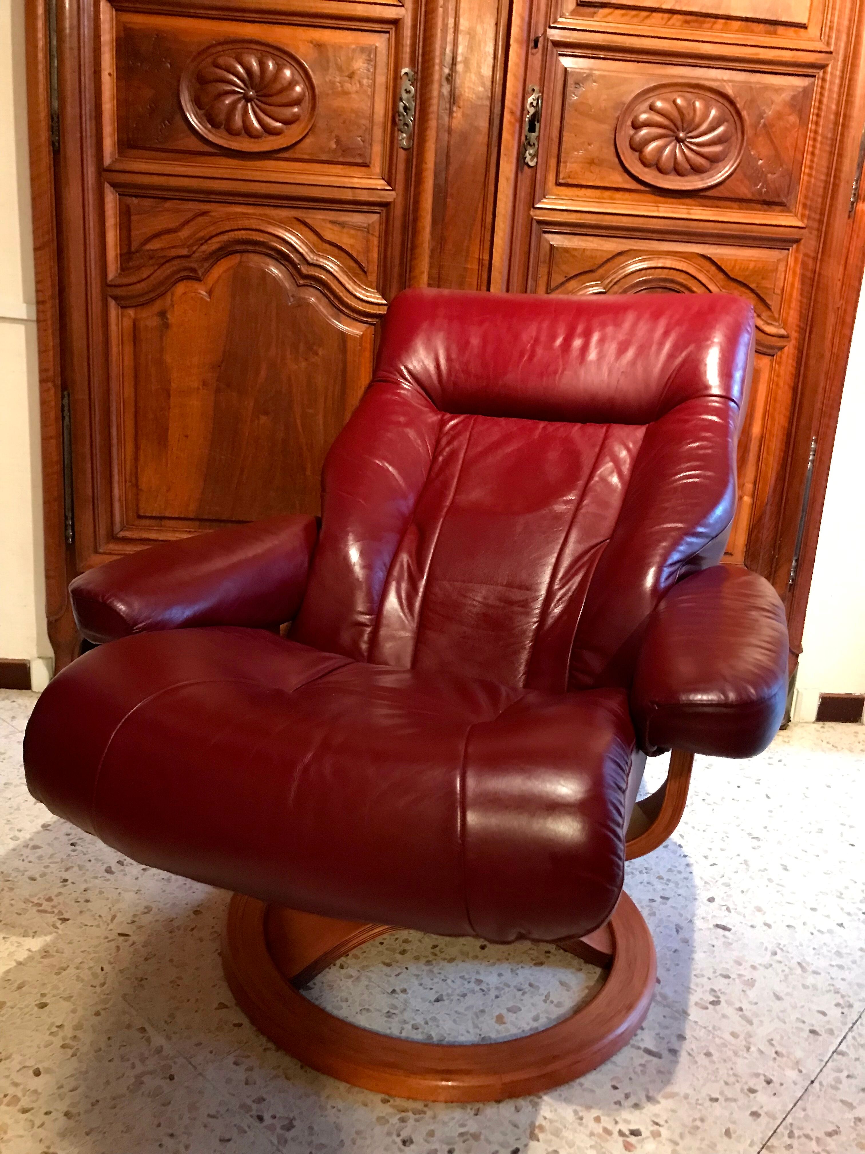 Scandinavian reclining relax armchair in Anderssons leather