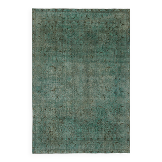 Fait à la main turc unique années 1980 222 cm x 333 cm Tapis de laine turquoise