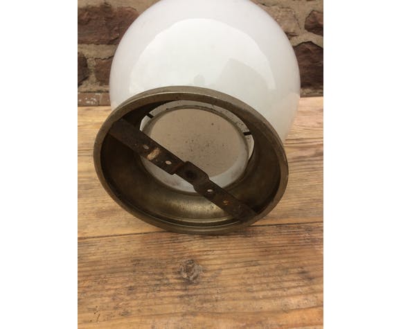 Lampe industrielle en verre 1950