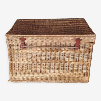 Vintage wicker trunk