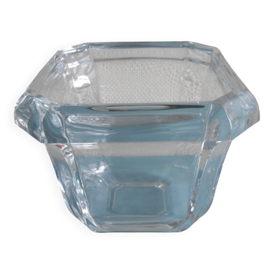 Ancien vase cache pot cristal déco vintage french crystal flower pot