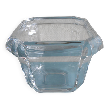 Ancien vase cache pot cristal déco vintage french crystal flower pot