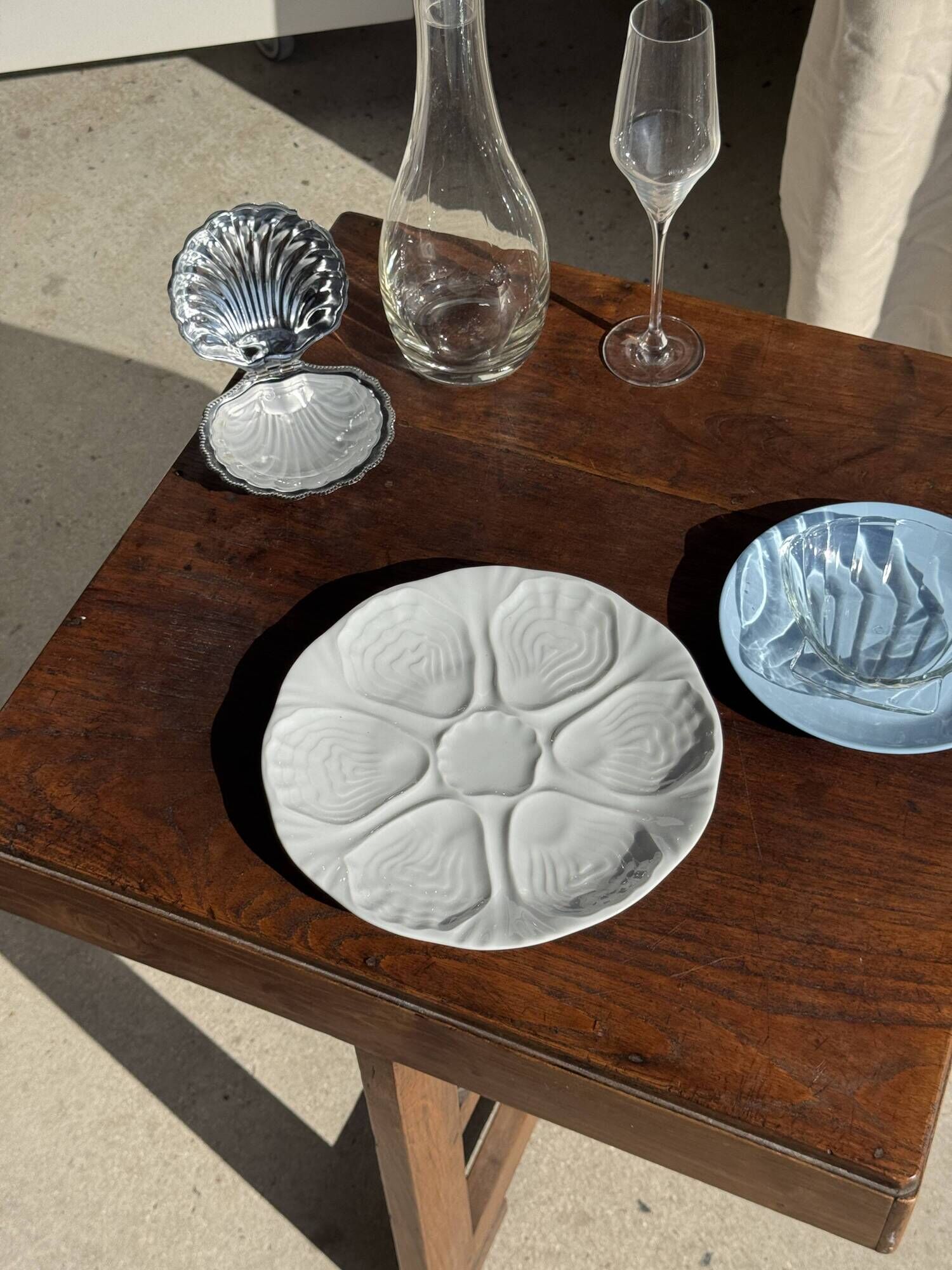 Set of 4 oyster plates Limoges France D25