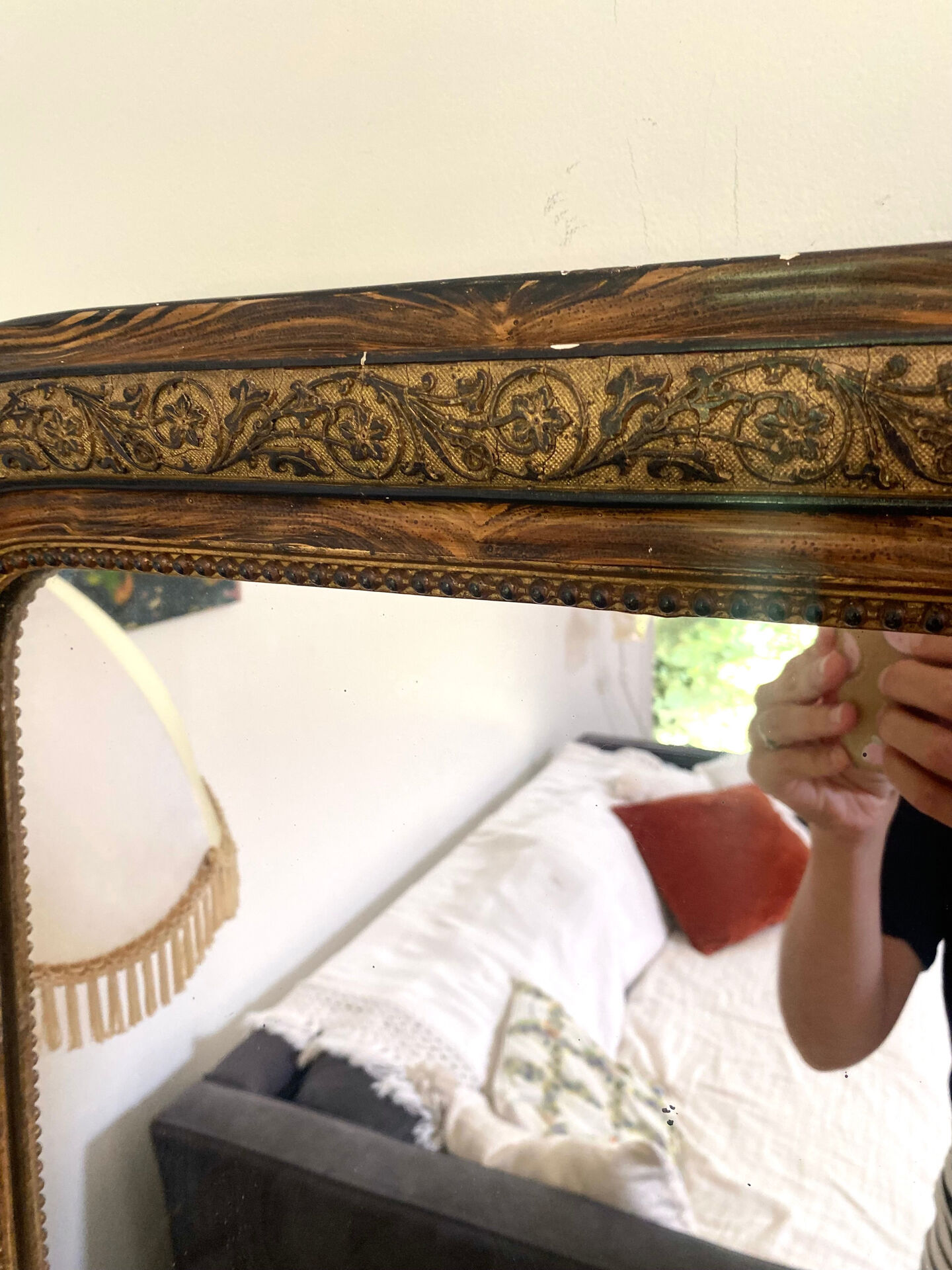 Louis-Philippe mirror, wood and gilded stucco — late 19th century