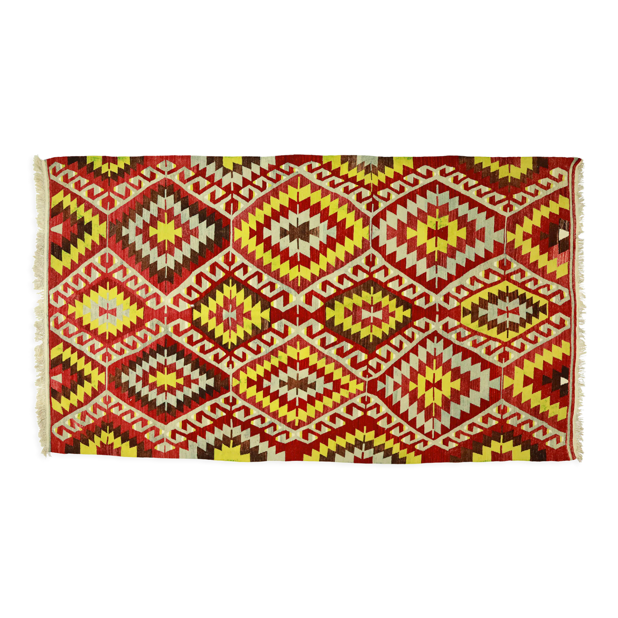 Anatolian handmade kilim rug 336 cm x 185 cm