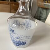 Liqueur carafe - Vintage model in glass decorated in Toile de Jouy style
