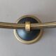 Pair of Maison Arlus torchiere sconces in gold brass and black lacquered 1960