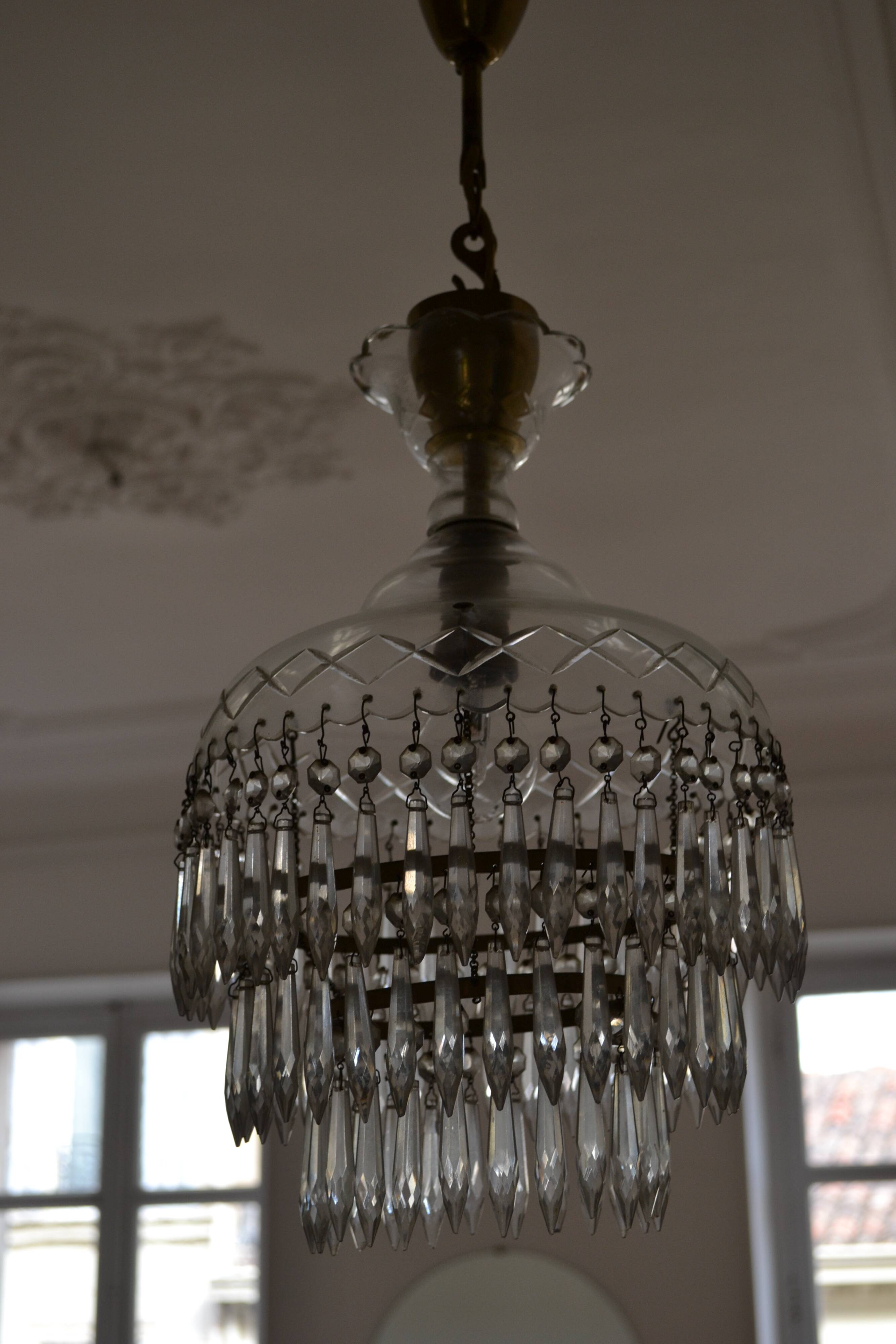 Vintage chandelier entirely made of crystal