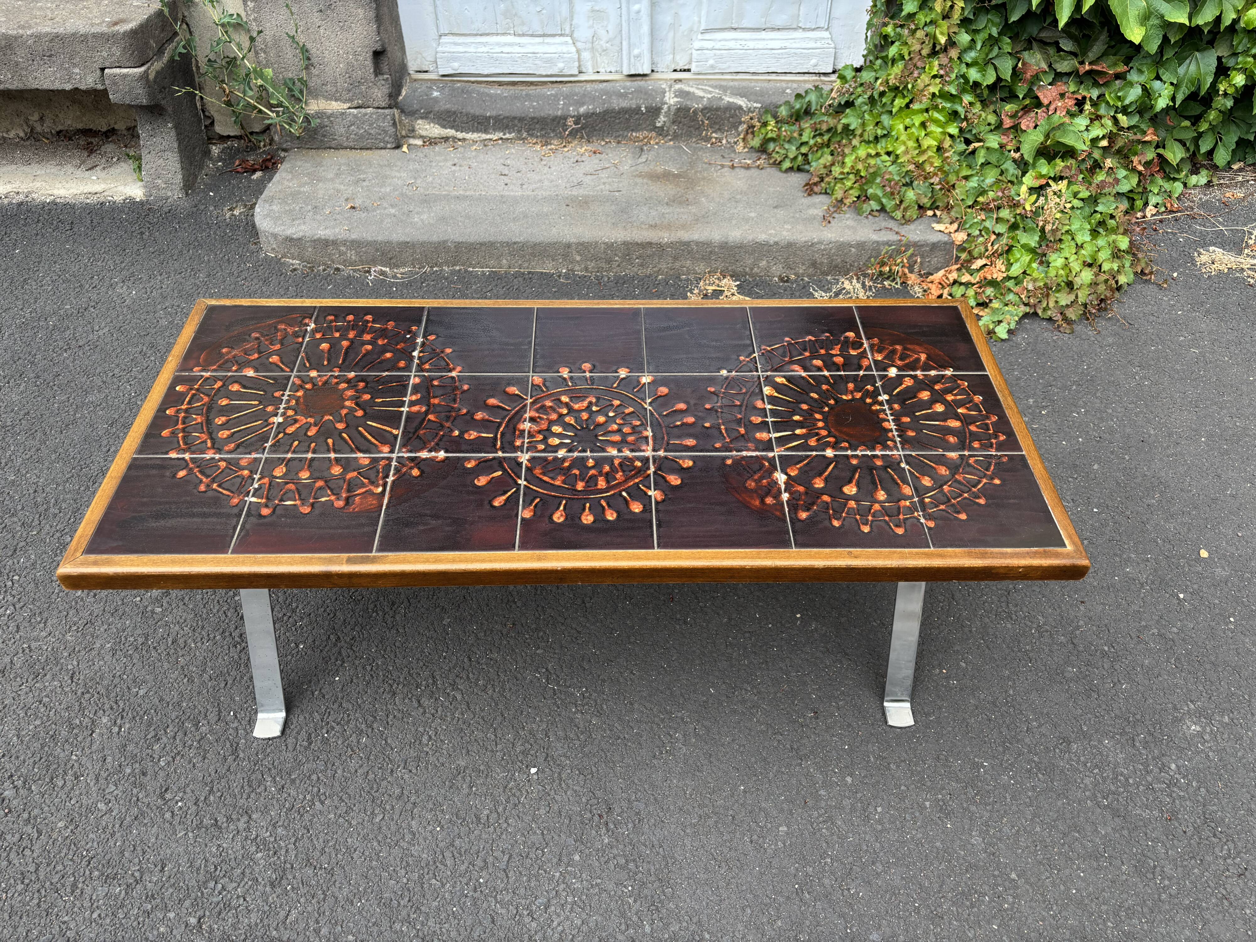 Vintage ceramic coffee table from the 1970s