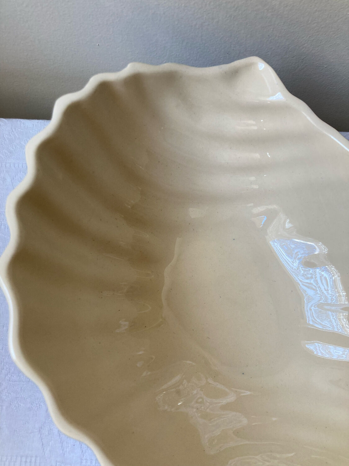 Saladier bleu coquillage Appolia vintage fabriqué en Bretagne