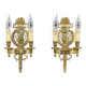 Pair of Gilded Bronze Wall Lights, Directoire Style, Two Lights