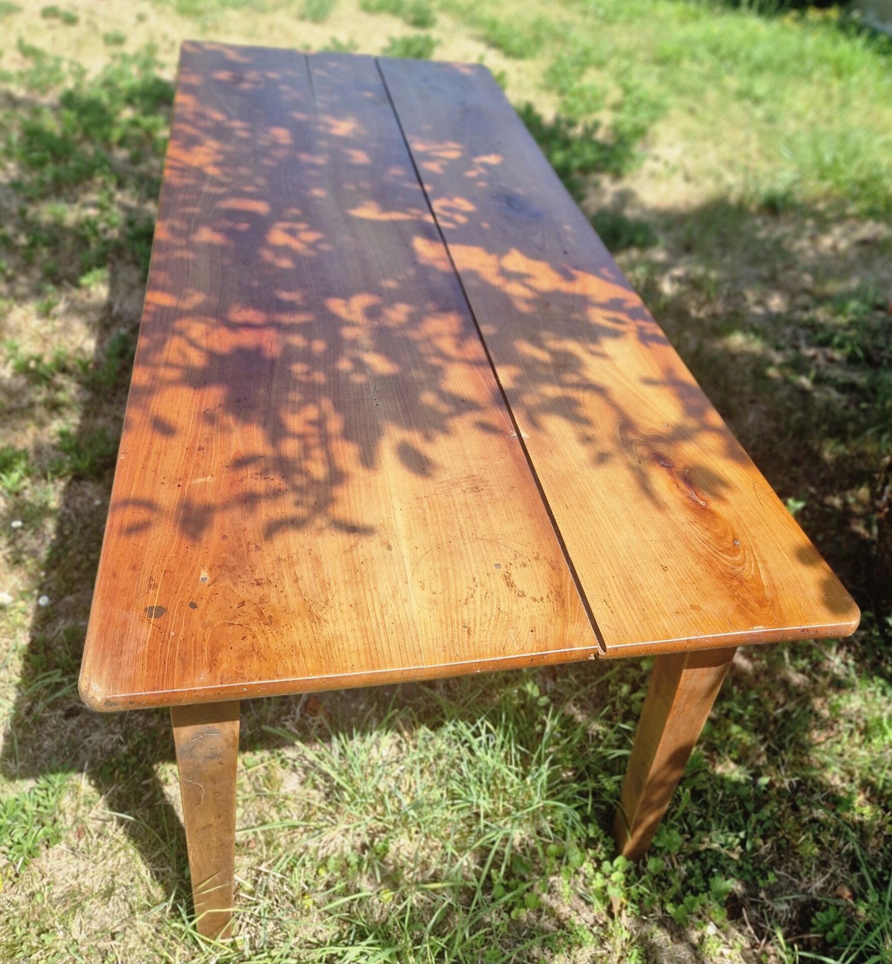 Old farmhouse table in cherry wood 204 x 81 cm