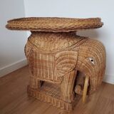 Pair of rattan elephant tables