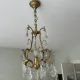 Antique chandelier with pendants – Louis XV style – gilded brass