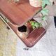 Vintage 1950s dessert bar - Gold metal and wood formica trays
