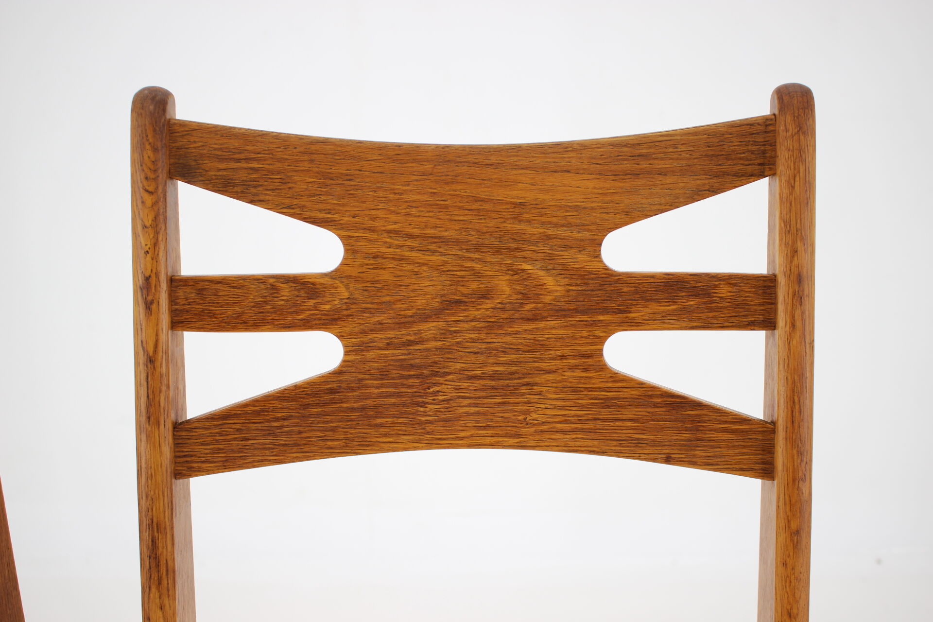 1960s Set of Six Rare Oak Dining Chairs, Czechoslovakia