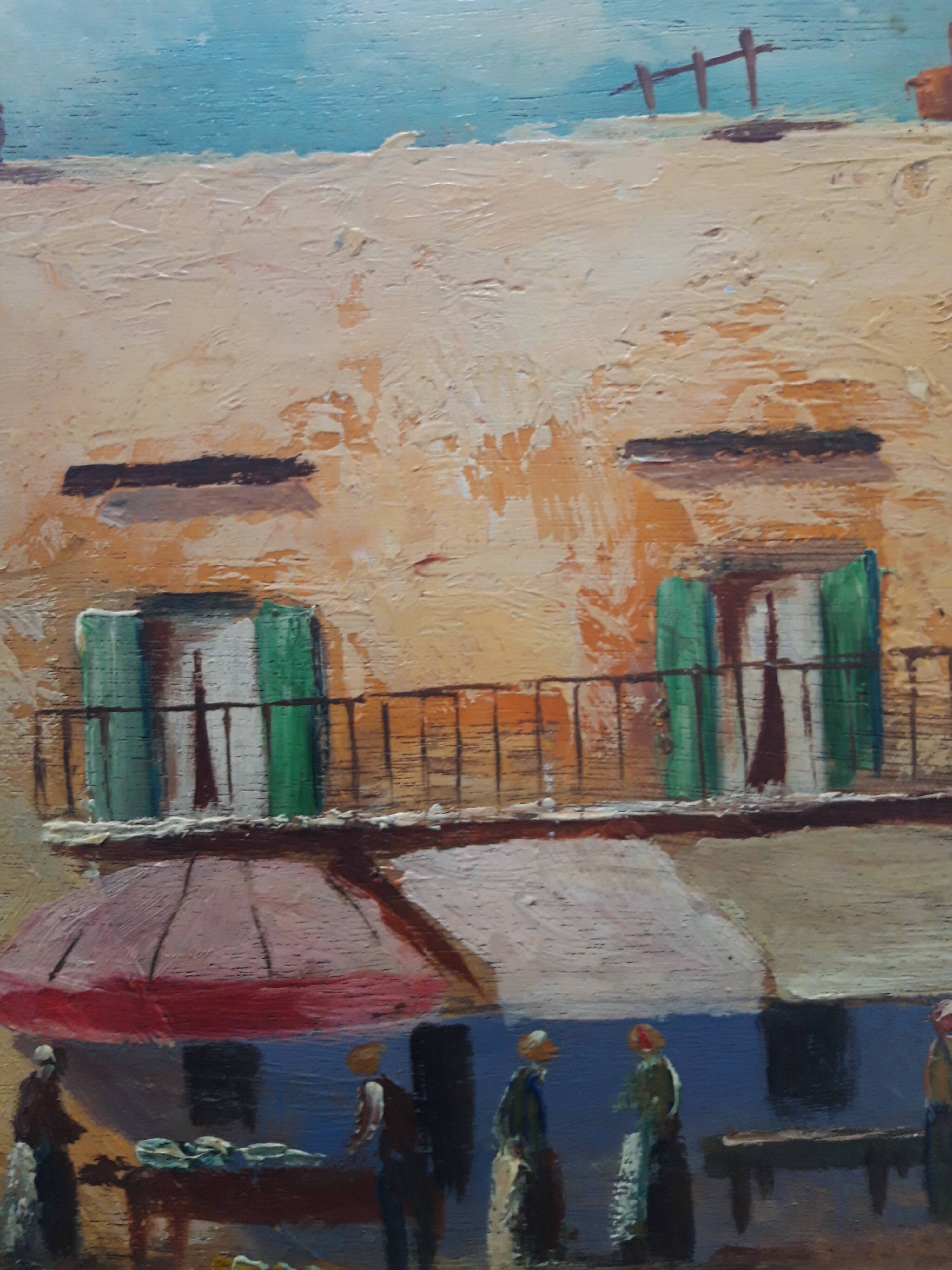 Oil on wood Nice Market