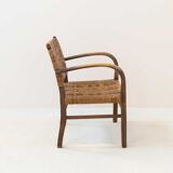 Wooden and rope bridge armchair, 1960