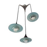 Waterfall chandelier 3 saucers in glass paste 70s-80s