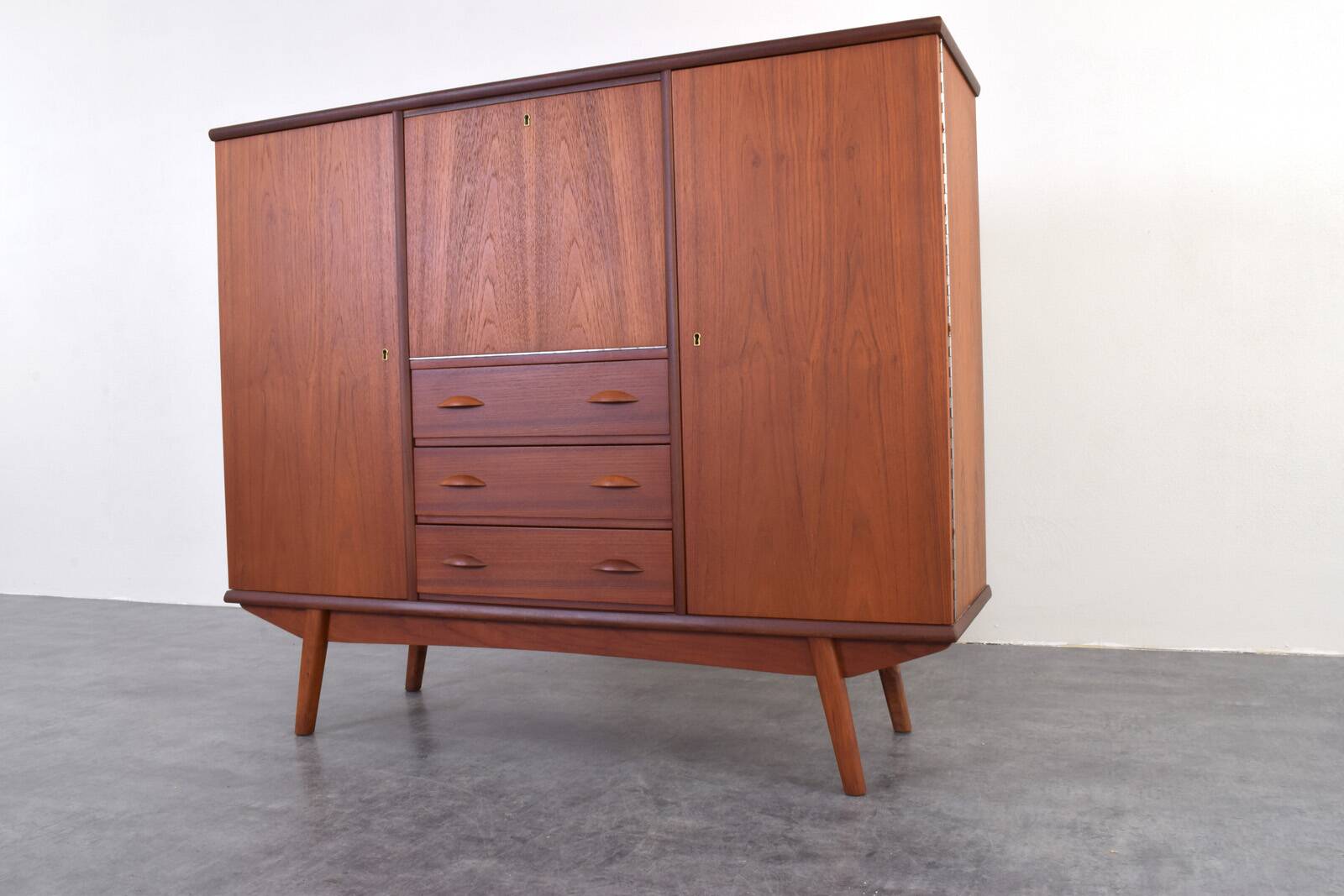 Mid-Century Danish Teak Highboard, 1960s.
