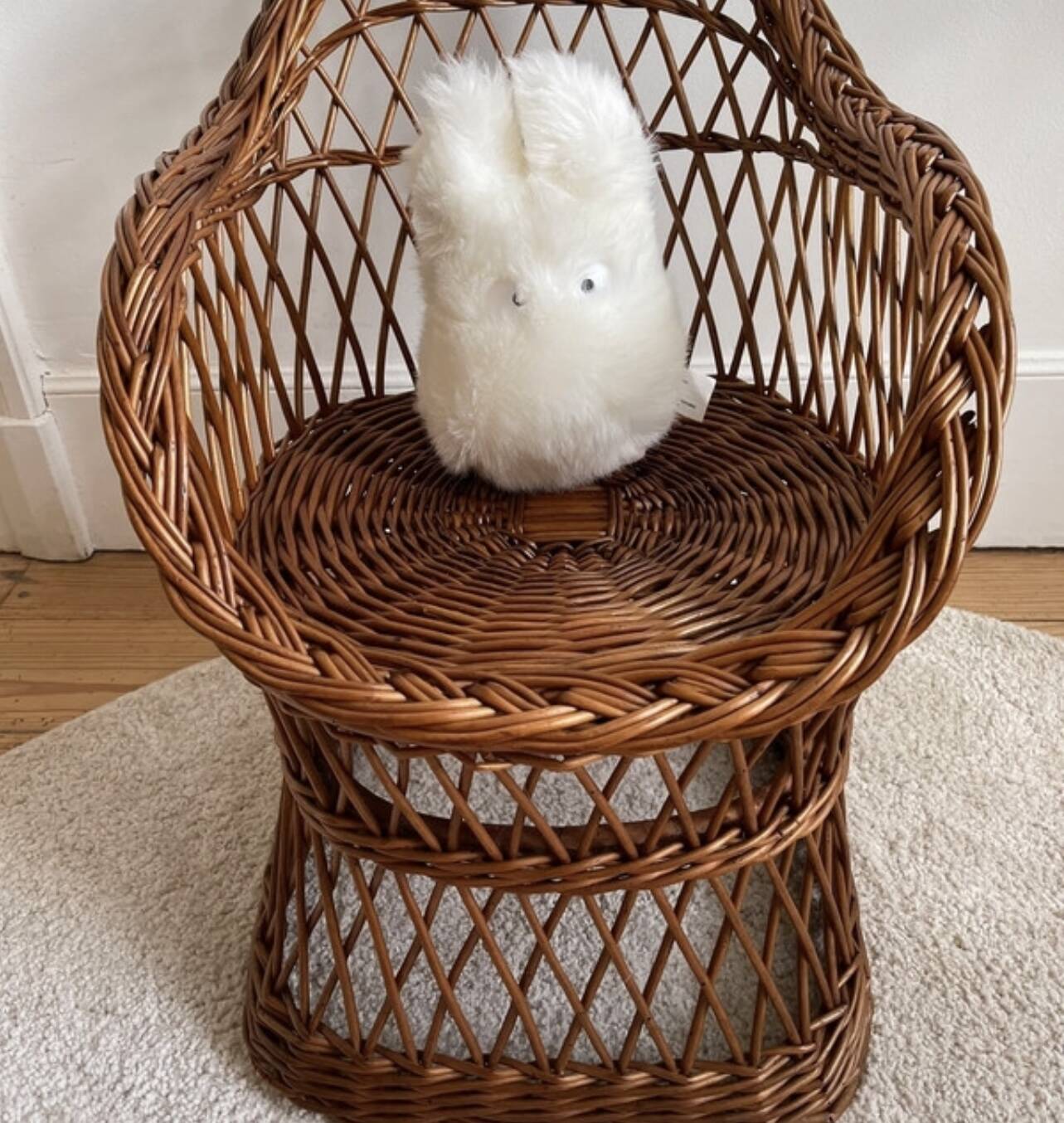 Vintage rattan children's armchair